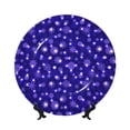 thumbnail image 1 of Picia Beautiful Purple Snowflakes Pattern Bone China Decorative Plate – Wall Decor with Stand and Adhesive, Elegant Ornament for Living Room, Office, or Entryway-8in, 1 of 6