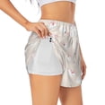thumbnail image 1 of Picia Beautiful Rabbit Pattern Women's 2 in 1 Athletic Running Shorts High Waisted Workout Casual Gym Sweat Shorts with Comfy Liner Zipper Pockets-Medium, 1 of 9
