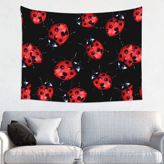 Picia Beautiful Red Ladybug Pattern Tapestry-Tapestries for Bedroom Living Room Dorm(29x37")