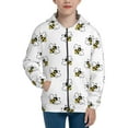 thumbnail image 1 of Picia Bee for Boys Fashion Full-zip Hoodies & Sweatshirts with Kangaroo Pocket,Zip-up Hooded Sweatshirt for Kid, Moisture Wicking & Breathable-Small, 1 of 6