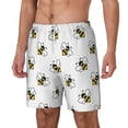 thumbnail image 1 of Picia Bee pattern Mens Swim Trunks with Compression Liner Stretch Beach Shorts Quick Dry with Zipper Pockets No-Chafing Board Shorts-X-Large, 1 of 9