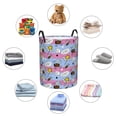 thumbnail image 1 of Picia Bees And Daisies Striped Large Laundry Basket, Waterproof, Freestanding Laundry Hamper, Collapsible Tall Clothes Hamper with Extended Handles-Small, 1 of 8