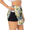 thumbnail image 1 of Picia Bees Collecting Nectar Pattern Women's 2 in 1 Athletic Running Shorts High Waisted Workout Casual Gym Sweat Shorts with Comfy Liner Zipper Pockets-Small, 1 of 9