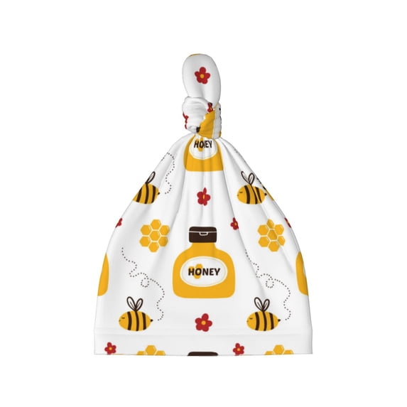 Picia Bees and Flowers Printed Preemie Hats for Baby Girls Cotton Premature Knot Hats Newborn Hospital Cap Warm Knot Beanie Nicu for Preemie Girls and Boys