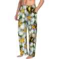 thumbnail image 1 of Picia Bees and Flower Mens Soft Woven Cotton Elastic Waistband Sleep Pajama Pant Lounge Sleep Pant With Pockets And Drawstring-X-Large, 1 of 9