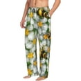thumbnail image 1 of Picia Bees and Flower Mens Soft Woven Cotton Elastic Waistband Sleep Pajama Pant Lounge Sleep Pant With Pockets And Drawstring-, 1 of 9