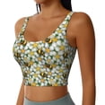 thumbnail image 1 of Picia Bees and Flower Sports Bra for Women,Padded Strappy Sports Bras Medium Support Yoga Bra with Removable Cups,Running Yoga Bra-X-Large, 1 of 9