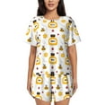 thumbnail image 1 of Picia Bees and Flowers Pajamas Sets for Women Soft Short-Sleeved Pjs with Lounge Shorts Two Piece Sleepwear-Medium, 1 of 9