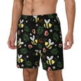 thumbnail image 1 of Picia Bees pattern Mens Swim Trunks with Compression Liner Stretch Beach Shorts Quick Dry with Zipper Pockets No-Chafing Board Shorts-X-Large, 1 of 9