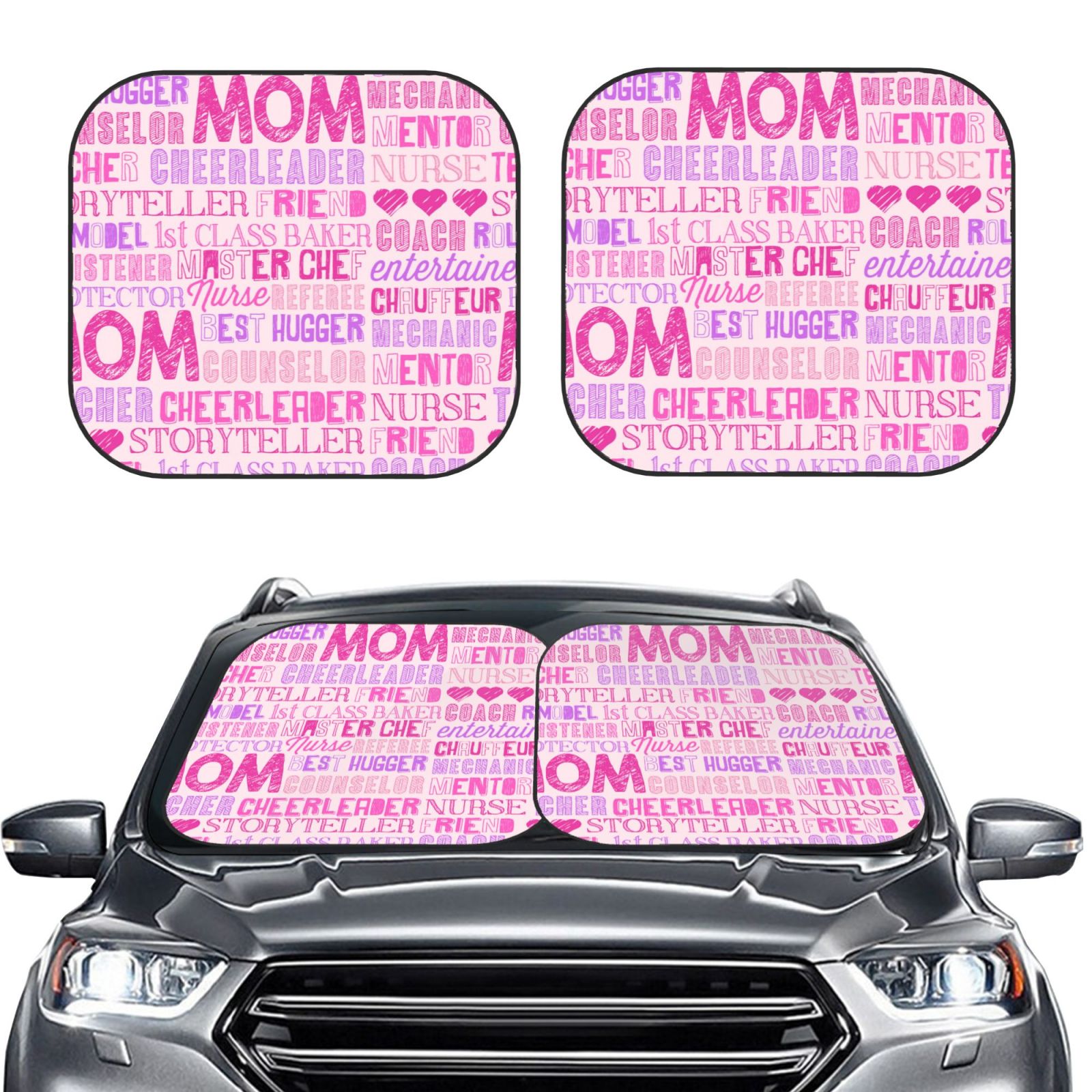 Picia Best Mom ever 2 Piece Car Windshield Sun Shade Foldable