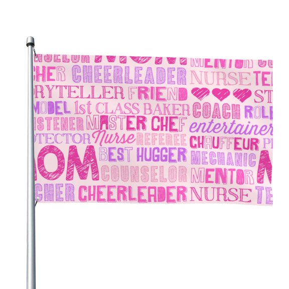 Picia Best Mom ever Printed Flag ,Best Mom ever Pattern Garden Flag Vertical Double,Yard Lawn Outdoor Decor 48x72"