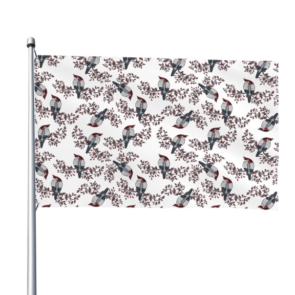 Picia Bird Printed Flag ,Bird Pattern Garden Flag Vertical Double,Yard Lawn Outdoor Decor 48x72"