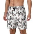 thumbnail image 1 of Picia Bird pattern Mens Swim Trunks with Compression Liner Stretch Beach Shorts Quick Dry with Zipper Pockets No-Chafing Board Shorts-X-Large, 1 of 9