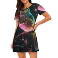 thumbnail image 1 of Picia Bird5 Pattern Women’s Nightdress – Casual Short-sleeved Loose-Fit Sleepwear, Soft Cotton Short-Sleeve Sleep Shirt for Relaxation & Comfort, 1 of 6