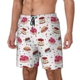 thumbnail image 1 of Picia Birthday Cake pattern Mens Swim Trunks with Compression Liner Stretch Beach Shorts Quick Dry with Zipper Pockets No-Chafing Board Shorts-Medium, 1 of 9