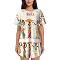 thumbnail image 1 of Picia Black African Woman Pajamas Sets for Women Soft Short-Sleeved Pjs with Lounge Shorts Two Piece Sleepwear-3X-Large, 1 of 9