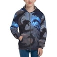 thumbnail image 1 of Picia Black And Blue Lightning Dragon for Boys Fashion Full-zip Hoodies & Sweatshirts with Kangaroo Pocket,Zip-up Hooded Sweatshirt for Kid, Moisture Wicking & Breathable-Medium, 1 of 6