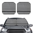 thumbnail image 1 of Picia Black And White Stripes 2 Piece Car Windshield Sun Shade Foldable | Foldable Sun Shield for Front Window Blocks UV Rays and Keeps Your Vehicle Cool-Small, 1 of 7
