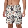 thumbnail image 1 of Picia Black Cat And Snake pattern Mens Swim Trunks with Compression Liner Stretch Beach Shorts Quick Dry with Zipper Pockets No-Chafing Board Shorts-Small, 1 of 9