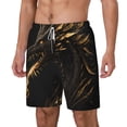 thumbnail image 1 of Picia Black And Gold Fire Dragon pattern Mens Swim Trunks with Compression Liner Stretch Beach Shorts Quick Dry with Zipper Pockets No-Chafing Board Shorts-Medium, 1 of 9