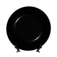 thumbnail image 1 of Picia Black Pattern Bone China Decorative Plate – Wall Decor with Stand and Adhesive, Elegant Ornament for Living Room, Office, or Entryway-6in, 1 of 6
