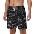 thumbnail image 1 of Picia Black Scientific pattern Mens Swim Trunks with Compression Liner Stretch Beach Shorts Quick Dry with Zipper Pockets No-Chafing Board Shorts-Large, 1 of 1