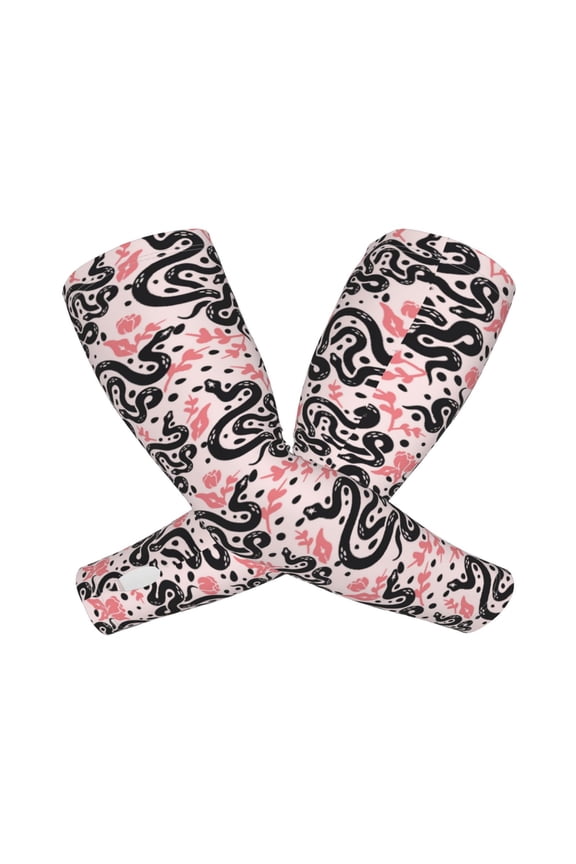 Black Snake Arm Sleeves for Men and Women - Tattoo Cover Up UPF 50+ Cooling Sports Sleeve for Basketball Golf Football-One Size
