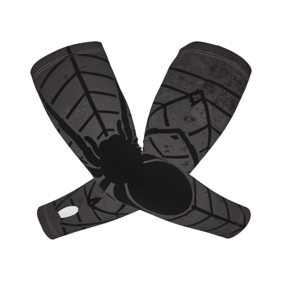 Picia Black Spider On Web 1 Arm Sleeves for Men and Women - Tattoo Cover Up UPF 50+ Cooling Sports Sleeve for Basketball Golf Football-One Size