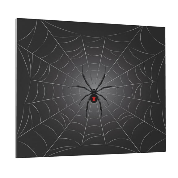 Picia Black Spider On Web Pattern Decorative Picture – Unique Wall Art, Modern Canvas Print for Trendy Interiors (Horizontal)