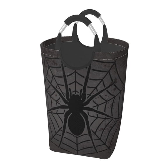 Picia Black Spider On Web 1 Laundry Basket With Handles Laundry Hamper Toys Storage Organizer Foldable Bucket Washing Bin Dirty Clothes Bag For Home Bathroom Bedroom Dorm
