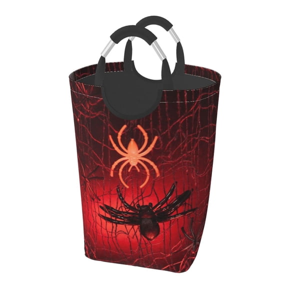 Picia Black Spider Web With Spiders Laundry Basket With Handles Laundry Hamper Toys Storage Organizer Foldable Bucket Washing Bin Dirty Clothes Bag For Home Bathroom Bedroom Dorm