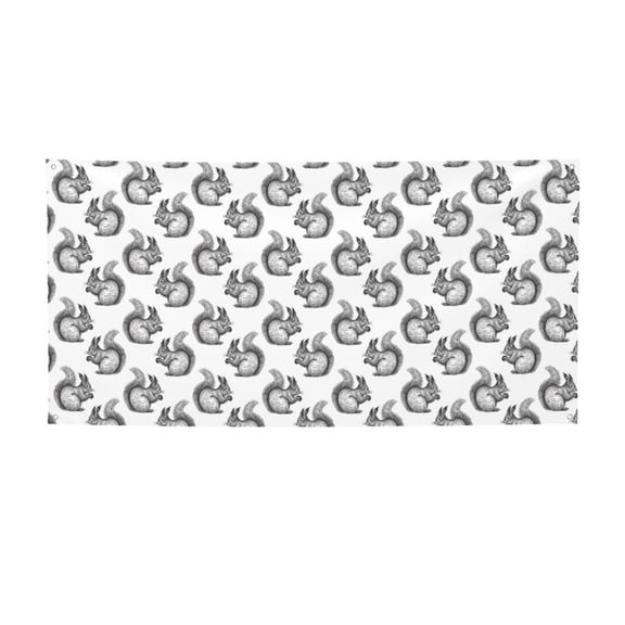 Picia Black Squirrel Pattern Party Banner, Festive Decoration, Holiday Banner, Celebration Decor, Event Banner, Reusable Party Banner-Medium