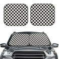 thumbnail image 1 of Picia Black and White Checkerboard 2 Piece Car Windshield Sun Shade Foldable | Foldable Sun Shield for Front Window Blocks UV Rays and Keeps Your Vehicle Cool-, 1 of 7