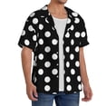 thumbnail image 1 of Picia Black and White Polka Dot Men's Linen Shirts Short Sleeve Cuban Beach Shirts Casual Shirts Button Down Shirt for Men Beach Summer Wedding Shirt-3X-Large, 1 of 7