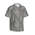 thumbnail image 1 of Picia Black White Stripes Gentle Cotton Regular Fit Short Sleeve Casual Hawaiian Shirt for Men-Large, 1 of 9