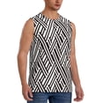 thumbnail image 1 of Picia Black White Stripes mens Cotton Tank Undershirts , Moisture-wicking Ribbed Tanks, Lightweight Cotton Tank Undershirts-Small, 1 of 7
