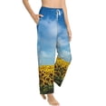 thumbnail image 1 of Picia Blooming Sunflower Field Womens Soft Woven Cotton Elastic Waistband Sleep Pajama Pant Lounge Sleep Pant With Pockets And Drawstring-Medium, 1 of 9