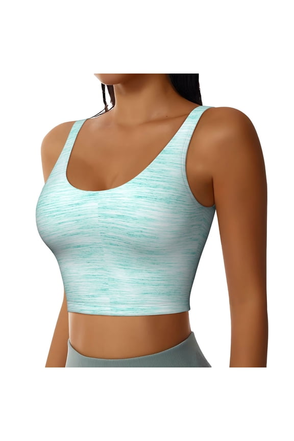 Blue Bright Sports Bra for Women,Padded Strappy Sports Bras Medium Support Yoga Bra with Removable Cups,Running Yoga Bra-XX-Large