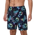 thumbnail image 1 of Picia Blue Butterfly pattern Mens Swim Trunks with Compression Liner Stretch Beach Shorts Quick Dry with Zipper Pockets No-Chafing Board Shorts-Large, 1 of 9