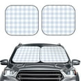 thumbnail image 1 of Picia Blue Checkboard 2 Piece Car Windshield Sun Shade Foldable | Foldable Sun Shield for Front Window Blocks UV Rays and Keeps Your Vehicle Cool-Small, 1 of 7