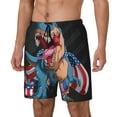 thumbnail image 1 of Picia Blue Dinosaur pattern Mens Swim Trunks with Compression Liner Stretch Beach Shorts Quick Dry with Zipper Pockets No-Chafing Board Shorts-XX-Large, 1 of 9