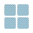 thumbnail image 1 of Picia Blue Fish Scale Texture Printed Leather Coasters for Drinks, 4" Drink Coasters Set of 4 for Tabletop Protection, Handmade Luxurious Home Décor and Housewarming Gift -Square, 1 of 6