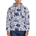 thumbnail image 1 of Picia Blue Fish1 Pattern Casual Men's Hoodie - Lightweight Hooded Sweatshirt with Kangaroo Pocket, Comfortable Pullover for Everyday, Travel-3X-Large, 1 of 7