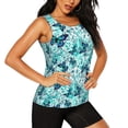 thumbnail image 1 of Picia Blue Floral with Butterflies Pattern Women's Workout Tank Top,Breathable Activewear,Slim Fit Athletic Top,Versatile Workout Moisture-wicking top-X-Large, 1 of 9