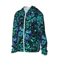thumbnail image 1 of Picia Blue Floral with Butterflies Women's Men's UPF 50+ Sun Protection Hoodie Shirt Long Sleeve SPF Fishing Outdoor UV Hiking Lightweight Shirts-Medium, 1 of 9