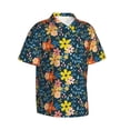 thumbnail image 1 of Picia Blue Floral Gentle Cotton Regular Fit Short Sleeve Casual Hawaiian Shirt for Men-Small, 1 of 9
