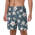 thumbnail image 1 of Picia Blue Flower pattern Mens Swim Trunks with Compression Liner Stretch Beach Shorts Quick Dry with Zipper Pockets No-Chafing Board Shorts-Medium, 1 of 9