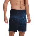 thumbnail image 1 of Picia Blue Glitter Retro Pajama Shorts for Men, Men's Pajama Bottoms, Sleepwear,Short Pajama Pants-XX-Large, 1 of 9