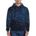 thumbnail image 1 of Picia Blue Glitter Retro Pattern Casual Men's Hoodie - Lightweight Hooded Sweatshirt with Kangaroo Pocket, Comfortable Pullover for Everyday, Travel-Small, 1 of 7