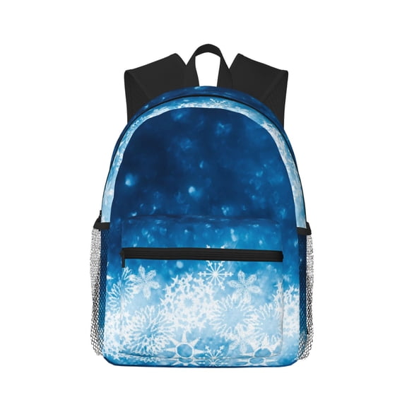 Picia Blue Glitter Sparkles Large Capacity Backpack Classic Style Backpack Casual Backpack Water-Resistant School Work Travel Outdoor Backpack